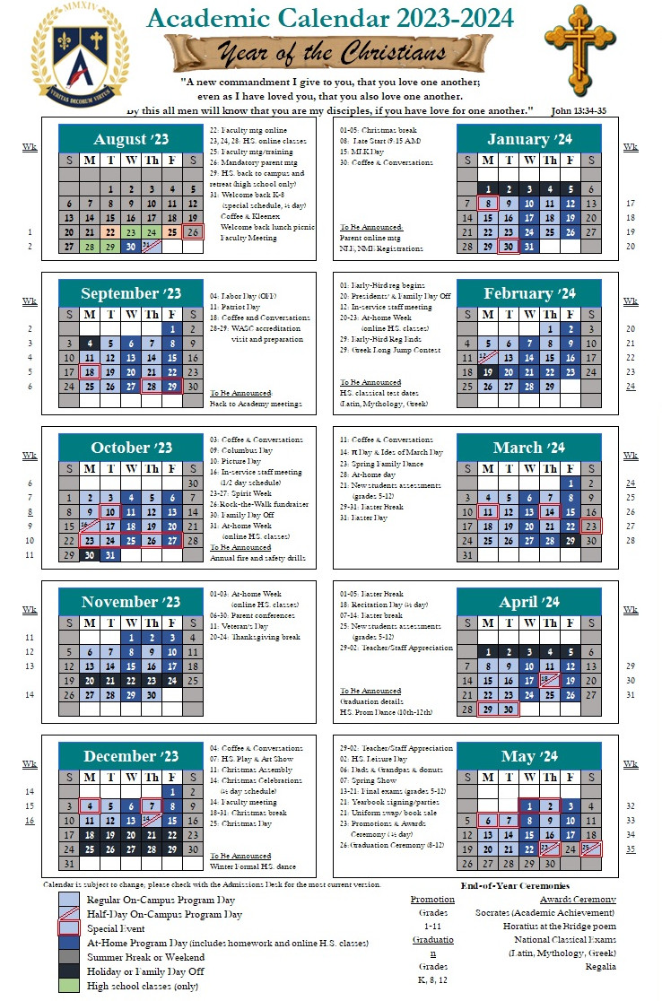 Calendar Adelphiaclassical